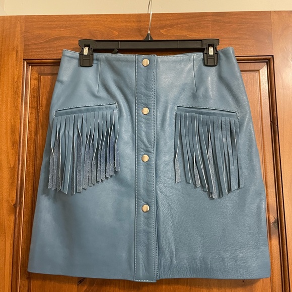 Blue Leather Skirt. - Picture 2 of 4